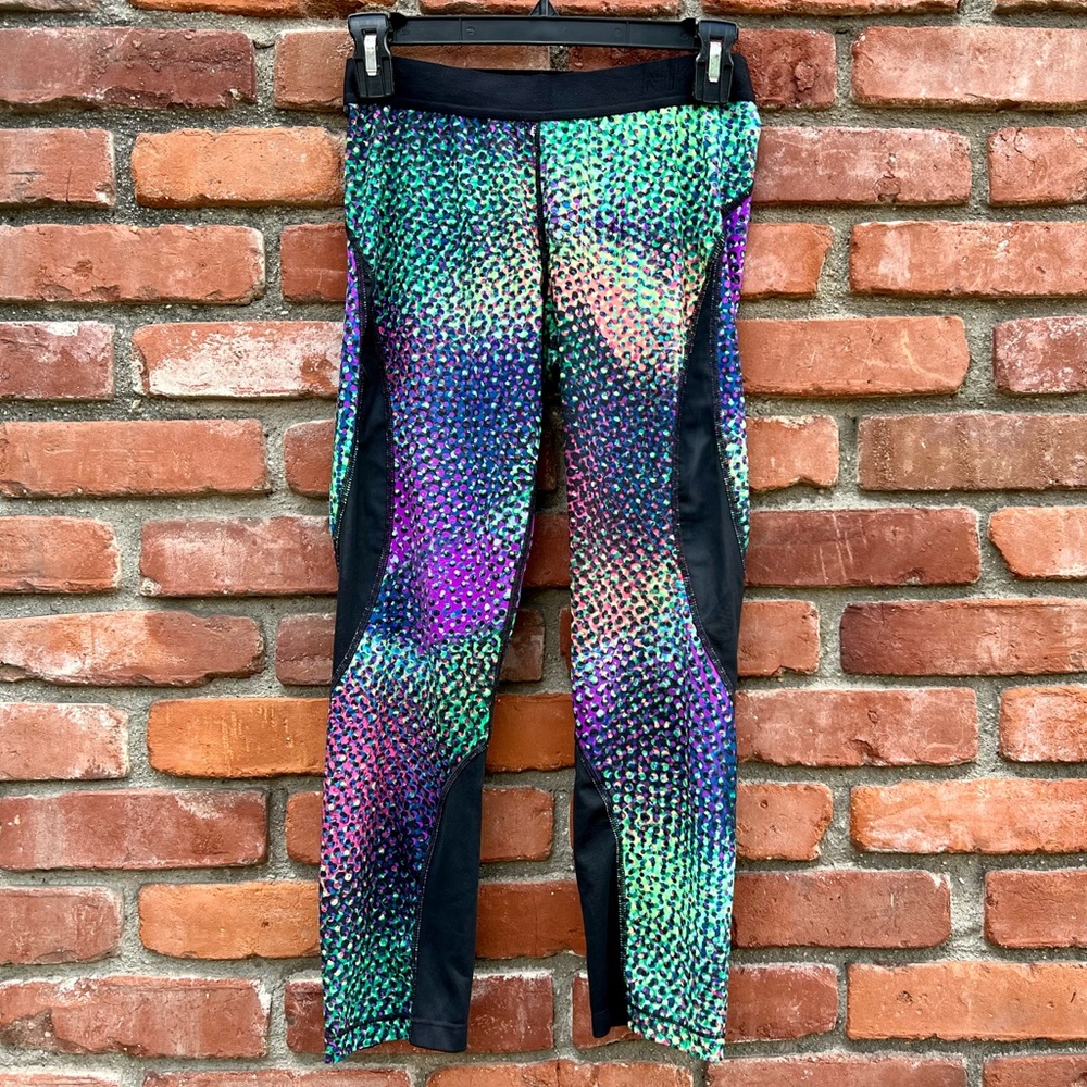 Nike Pro Hypercool Mesh Green Multicolor Insert Leggings